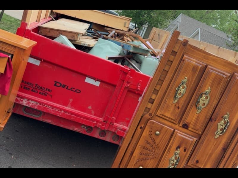 Old furniture loaded for junk removal in Minnesota