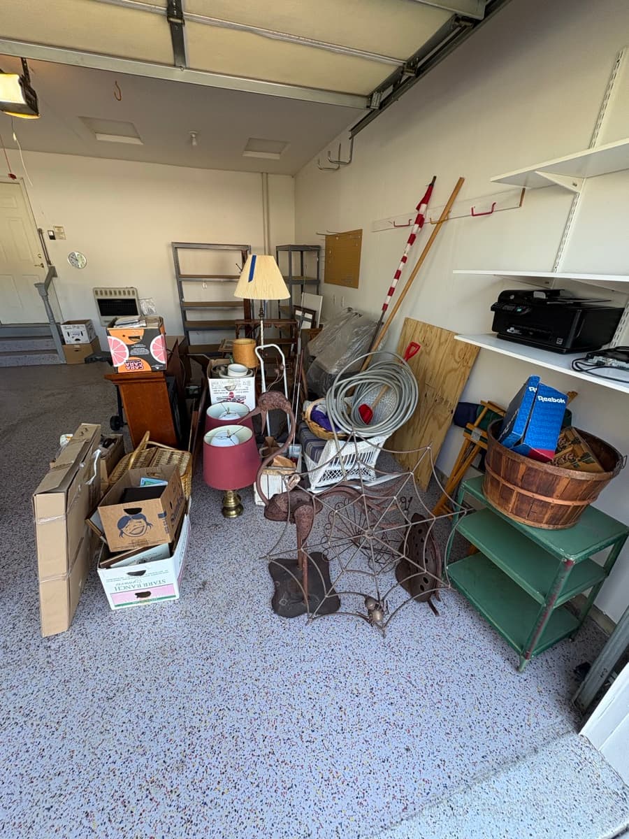 Outdoor and garage junk ready for removal